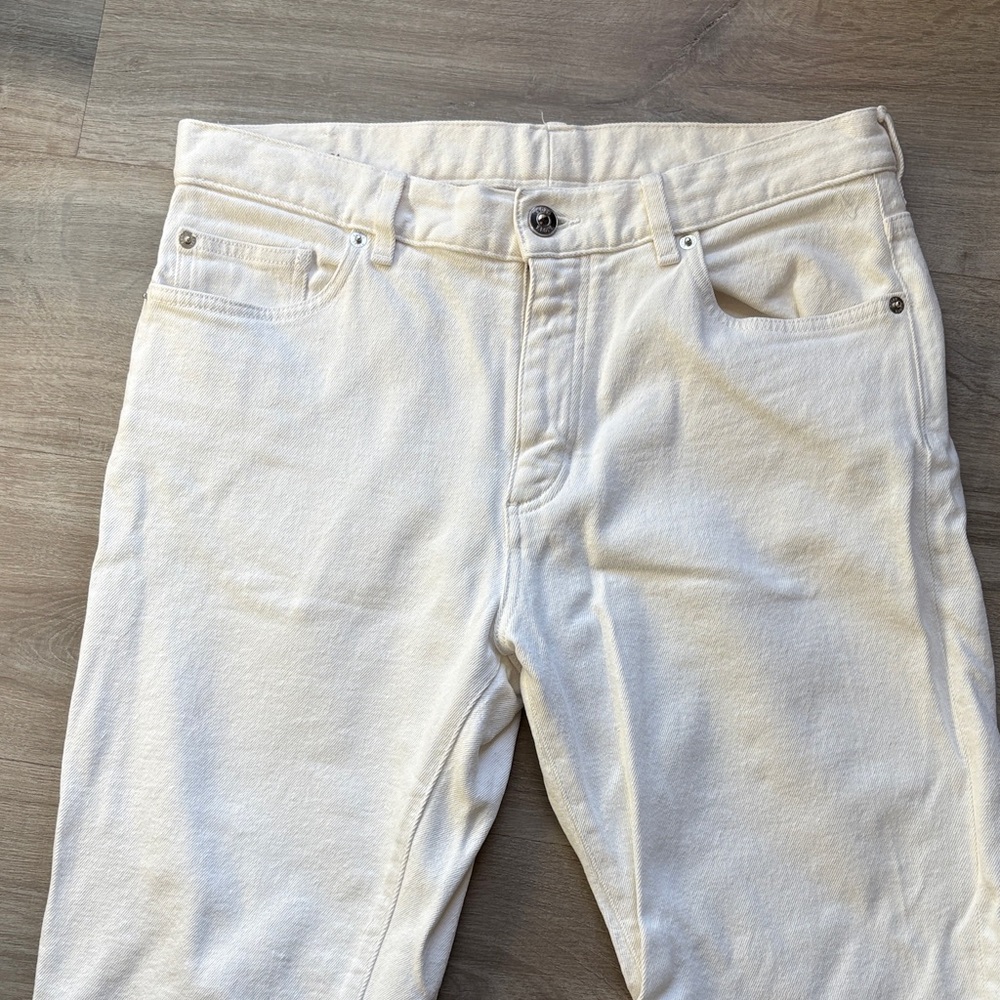 Zegna Men's Slim Straight Cream Jeans